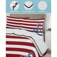 thumbnail image 4 of Anchor Red Queen Size Down Alternative Comforter, Lightweight Comforter Quilt Bedding Set with Pillow Shams Modern Navy Blue White Striped Nautical All Seasons Bed Comforter Duvet Insert 90"x96", 4 of 7