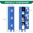 thumbnail image 3 of 66" Metal Lockers for Employees 3 Tier Storage Locker with Doors and Shelves,Steel Lockable Cabinet with Hooks Gray Tall Locker for School Office Gym Home Garage, 3 of 6