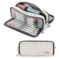 thumbnail image 1 of Large Pencil Case Big Capacity 3 Compartments Canvas Pencil Pouch for Teen Boys Girls School Student, 1 of 5