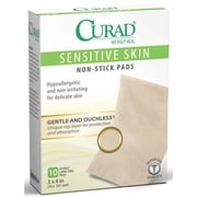Curad Sensitive Skin Non-Stick Pads, 10 count