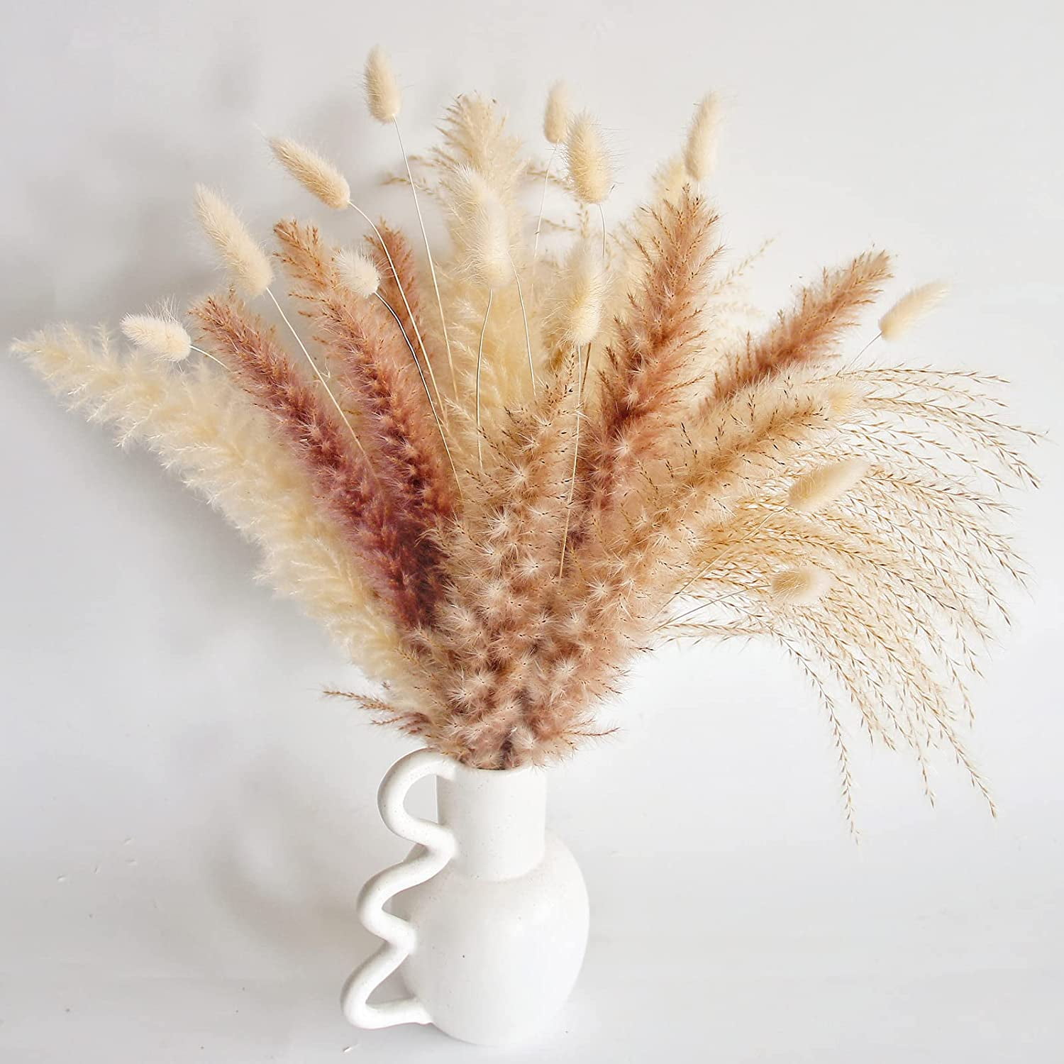 200PCS Dried Flower Bouquet – Pampas Grass, Floral Decor for Home, Wedding, and Boho Style | Perfect for Vases, Fall, Spring, Summer, and Winter Arrangements