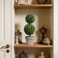 thumbnail image 4 of Planta topiaria de boj artificial en maceta, pequeña decoración de mesa falsa para oficina exterior interior, 4 of 6
