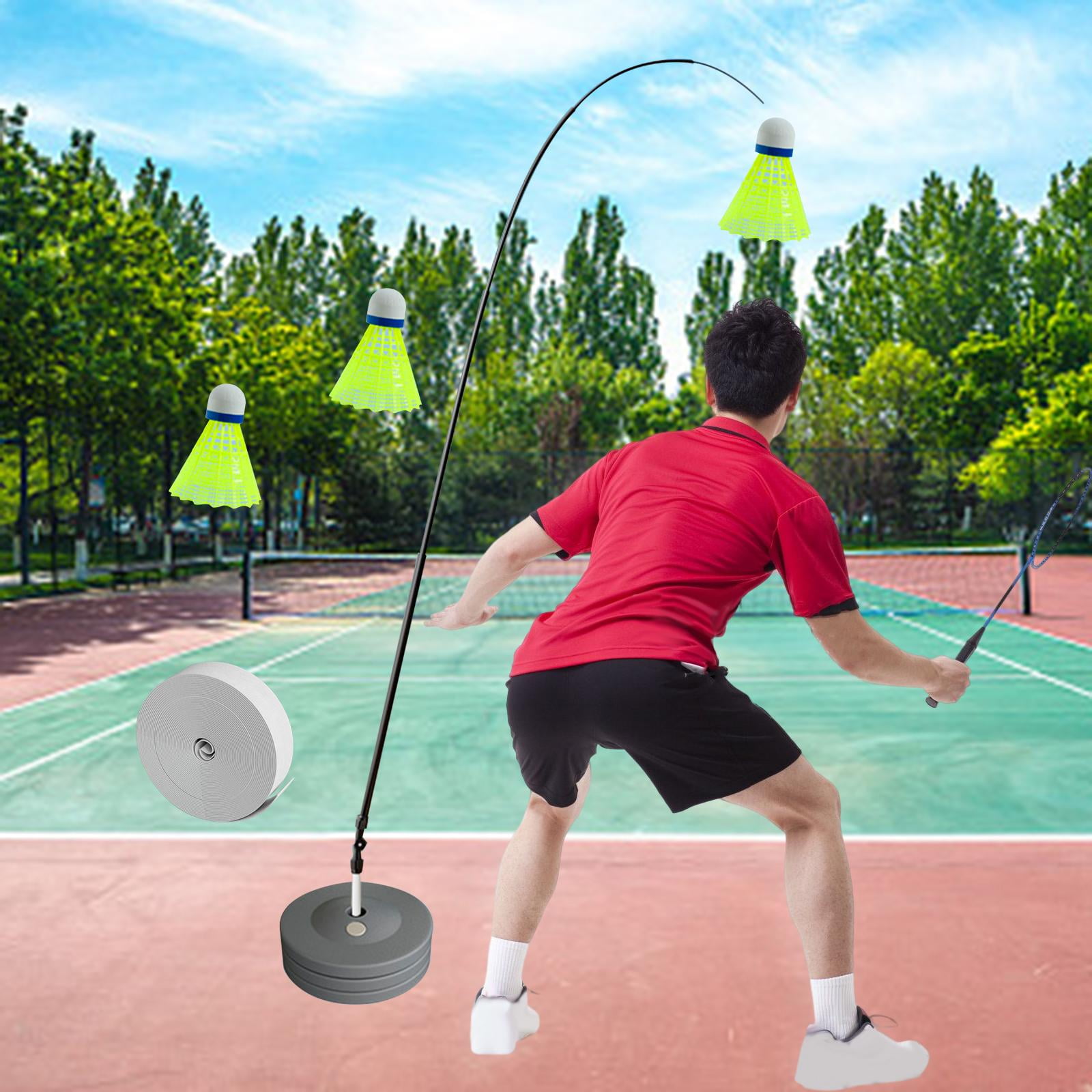 Sports Badminton Solo Exercise Equipment Self Study Badminton Trainer for Kids and Woman Accessories Adjustable Playing Alone Good Assistant with 3 Badminton