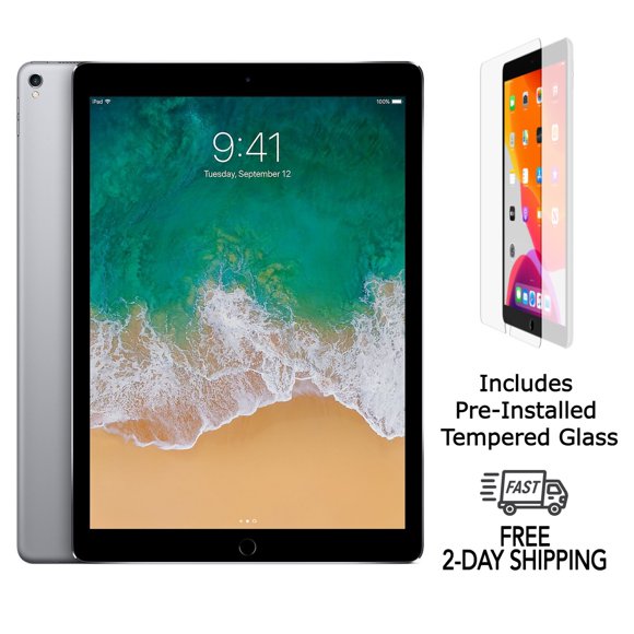 Apple iPad Pro 12.9 (2e Gén) A1671 (WiFi + Cellulaire Déverrouillé) 64 Go Gris Cosmique (Grade B) avec Verre Trempé Pré-Installé