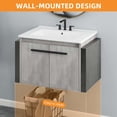 thumbnail image 6 of Craftian 24" Floating Bathroom Vanity, Modern Wall Mount Bathroom Vanity with Sink Combo, Gray, 6 of 9