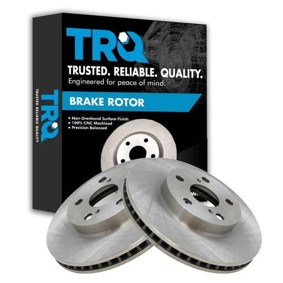 TRQ Front Brake Rotors Set Vented Fits Select 2011-2017 Lexus CT200h 2010-2015 Toyota Prius 2012-2015 Prius Plug-In