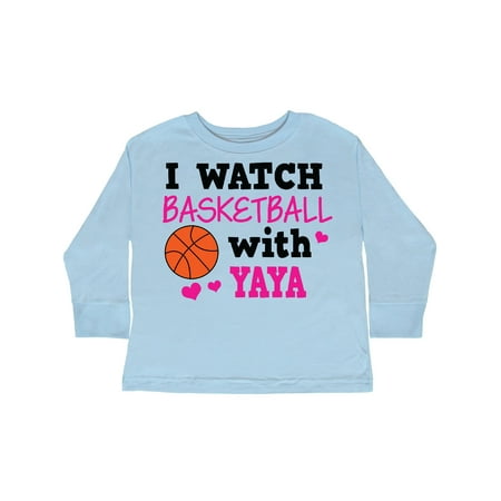 

Inktastic I Watch Basketball with Yaya Gift Toddler Toddler Girl Long Sleeve T-Shirt