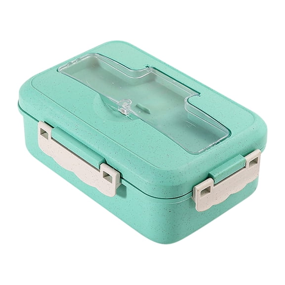 Kyusrd Barley Straw Lunch Box Home Preservation Box Microwaveable Lunch Box With Stainless Steel Tableware Students Lunch Box