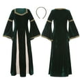 thumbnail image 3 of Vestido de poliéster para mujer, falda larga con aros y puños con altavoz para escenario de danza y canto para niñas y mujeres., 3 of 3