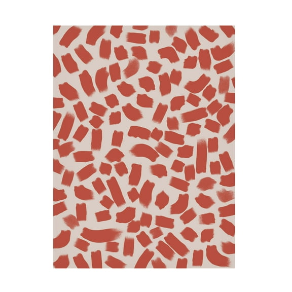 Canvas Wall Art - Treechild 'Orange Short Strokes' Wall Art for Living Room, Bedroom, or Office D?cor by Trademark Fine Art - 14 x 19 Inches