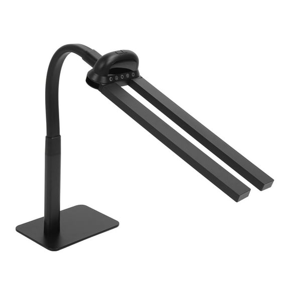 LED Desk Lamp, 12W Dimming Task Table Lamp Desk Light with Base, Clock, 35.4in Swing Arm Remote Control Timmer Desk Light for Workbench Computer Home Office Study