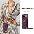 thumbnail image 4 of ELEHOLD for Google Pixel 7 Pro Crossbody Wallet Case with Card Holder Soft PU Leather Shockproof Protective Cover with Shoulder Strap for Women Girls for Google Pixel 7 Pro,deeppurple, 4 of 7