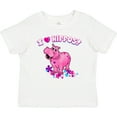 thumbnail image 3 of Inktastic I Love Hippos with Pink Hippo and Flowers Boys or Girls Toddler T-Shirt, 3 of 5