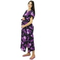 thumbnail image 2 of Bimba Maternity Floral Print Caftan Cotton Maxi Kaftan Nursing Night Gown, 2 of 7
