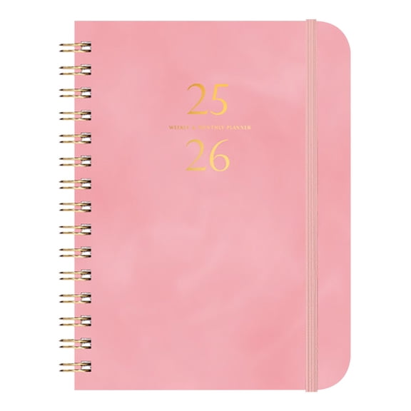 Kyusrd Summer Savings Practical Tools for Home Kitchen!2025 Schedule Book A5 Plan Book Coil Book Leather Strap Notebook Self-discipline Card Printing Book