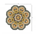 thumbnail image 2 of 4â€™ Round Gray and Gold Floret Area Rug, 2 of 9