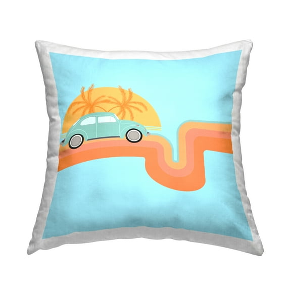 Stupell Industries Retro Tropical Cruisin' Decorative Printed Throw Pillow Design by Ashley Singleton.