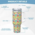 thumbnail image 5 of Sikiie colorful easter eggs Print Insulated Stainless Water Bottle Lid Travel Mug Cup Insulated Tumblers Cup 40oz Ice Bully With Handle, 5 of 8