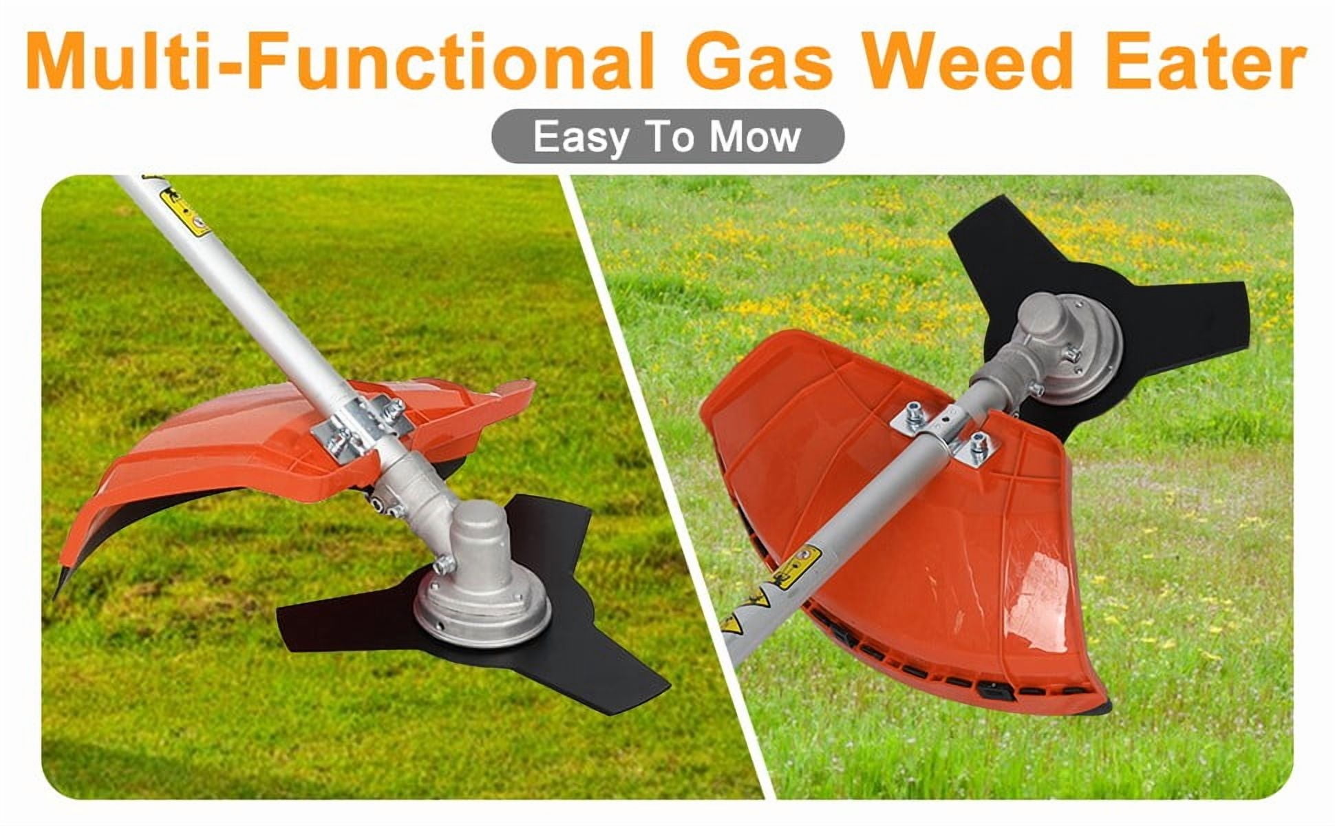 Seipouy Gas String Trimmer | 2 in 1 Cordless String Trimmer | 52cc 2-Stroke Weed Wacker Gas Powered | Weed Eater| Gas Weed Eater | Grass Trimmer | 10'' Brush Cutter & Shoulder Strap Included