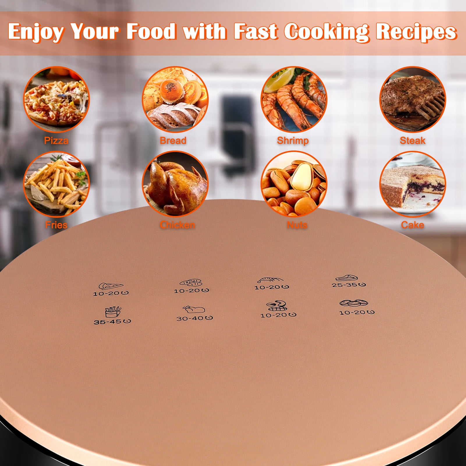 Tebru 6.5 qt Air Fryer, Black - Touch Screen