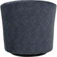 thumbnail image 4 of Fox Hill Trading Traditional Fabric Curved Arm Swivel Tub Chair in Dark Blue, 4 of 4