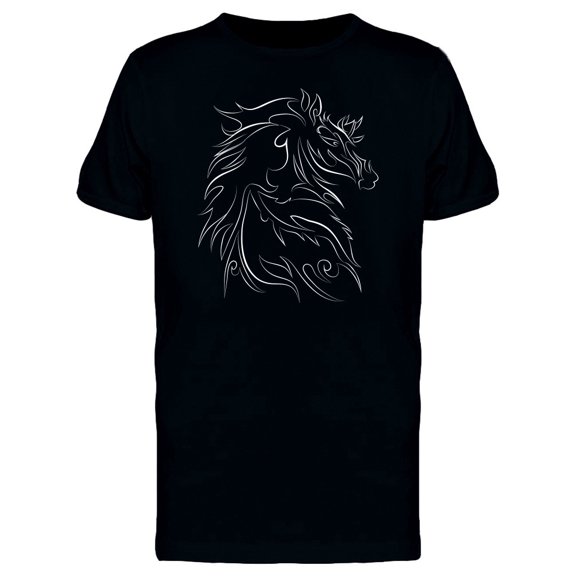 Horse Face In Tattoo Style Tee Men's -Image by Shutterstock