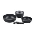 thumbnail image 4 of Luzkey Kitchen Cookware Set Pots and Pans Set Sturdy Easy to Clean Non Sticky Detachable Handle for Picnic Hiking Restaurant Camping, 4 of 8