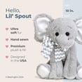 thumbnail image 3 of Bearington Baby Lil’ Spouts The Elephant Plush, 10 Inch Elephant Stuffed Animal Piggy Bank with Noise, For Ages 3-14, 3 of 6