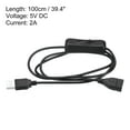 thumbnail image 2 of Unique Bargains USB Extension Cable with ON/Off Switch Extension Power Cords Adapter with LED Indicator Black, 2 of 5