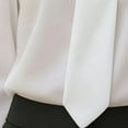 thumbnail image 4 of ZOELNIC Women's Off-Shoulder Tie Neck Shirt Solid Color Slim Fit Blouse for Elegant Casual, S, 4 of 6