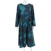 Pre-owned|Natori Womens Blue Cheetah Dress Brown Size 6 13662816