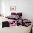 thumbnail image 6 of Erosebridal Pink Leopard Print 7-Piece Twin Bedding Sets,Chic Glitter Print A Alphabet Bedding Comforter Set For Kids Girls,Black Reversible, 6 of 7