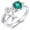 7, variant on Fish Design Ring in 925 Sterling Silver with Round-Cut Lab-Created Emerald for Women
