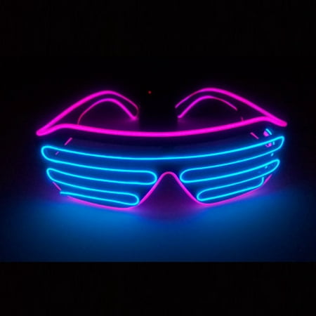 Moaere LED Toy Glasses Flashing LED Multi Spectacles Slotted Shades Eyeglasses for Party