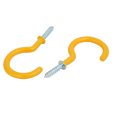 thumbnail image 2 of Unique Bargains 2 Inch Plastic Coated Screw-in Open Cup Ceiling Hooks Hangers Yellow 10pcs, 2 of 2