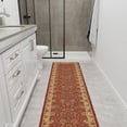 thumbnail image 6 of Ottomanson Extra Long Runner Rug 1'10.5" x 17' – Non-Slip Low Pile Hallway Carpet, Oriental Red, 6 of 7