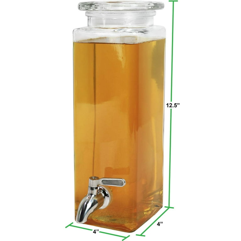 Tall Square Beverage Container - Clear 12 Ounce