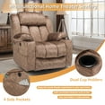thumbnail image 6 of 360° Swivel Glider Rocking Recliner Chair, Overstuffed Manual Massage Recliner with Heat and Vibration, Single Modern Sofa Home Seating for Living Room, Cup Holders/USB Ports (Plush-Brown), 6 of 7