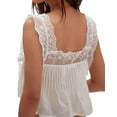 thumbnail image 3 of Women Lace Vest Tanks Y2K Sleeveless Split Side Tie Tank Top Sheer Ruffle Shirt Summer Going Out Crop Tops White L, 3 of 8