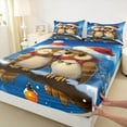 thumbnail image 3 of Castle Fairy Preppy Children Cute Animal Owl 4 Pieces Queen Sheet Sets,Happy Winter Xmas Ultra Soft Flat Sheet,Merry Christmas Queen Fitted Sheet,Lightweight Room Decor, 3 of 7