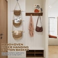 thumbnail image 5 of Spring Decor 3 Tier Decorative Cotton Hanging Baskets Saving and Wood Hanging Basket for Entrance Dorm Rv Home Living Room, 5 of 5