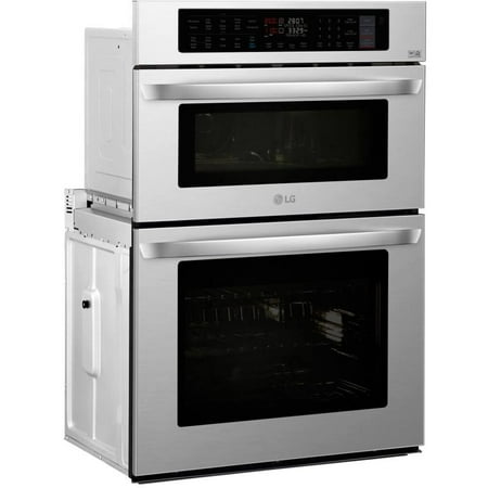 LG - 30" Built-In Electric Convection Smart Combination Wall Oven with Microwave and Infrared Heating - Black Stainless Steel