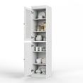 thumbnail image 2 of Palace Imports 100% Solid Wood 16.5" Kitchen Pantry Storage Cabinet with Glass Door and Adjustable Shelves, White, 2 of 5