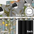 thumbnail image 6 of Dark Gray Floral Blackout Curtains,Grey Decorative French Country Dark Antique Decor Hummingbird Window Covering for Living Room Bedroom Dining,52x96 Inch, 6 of 6