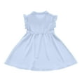 thumbnail image 7 of Fengqque 8-16 Year Girls' Fashion Dress - Solid Color, Flying & Short Sleeves, Button Detail, Collar, Trendy for Events, 7 of 7