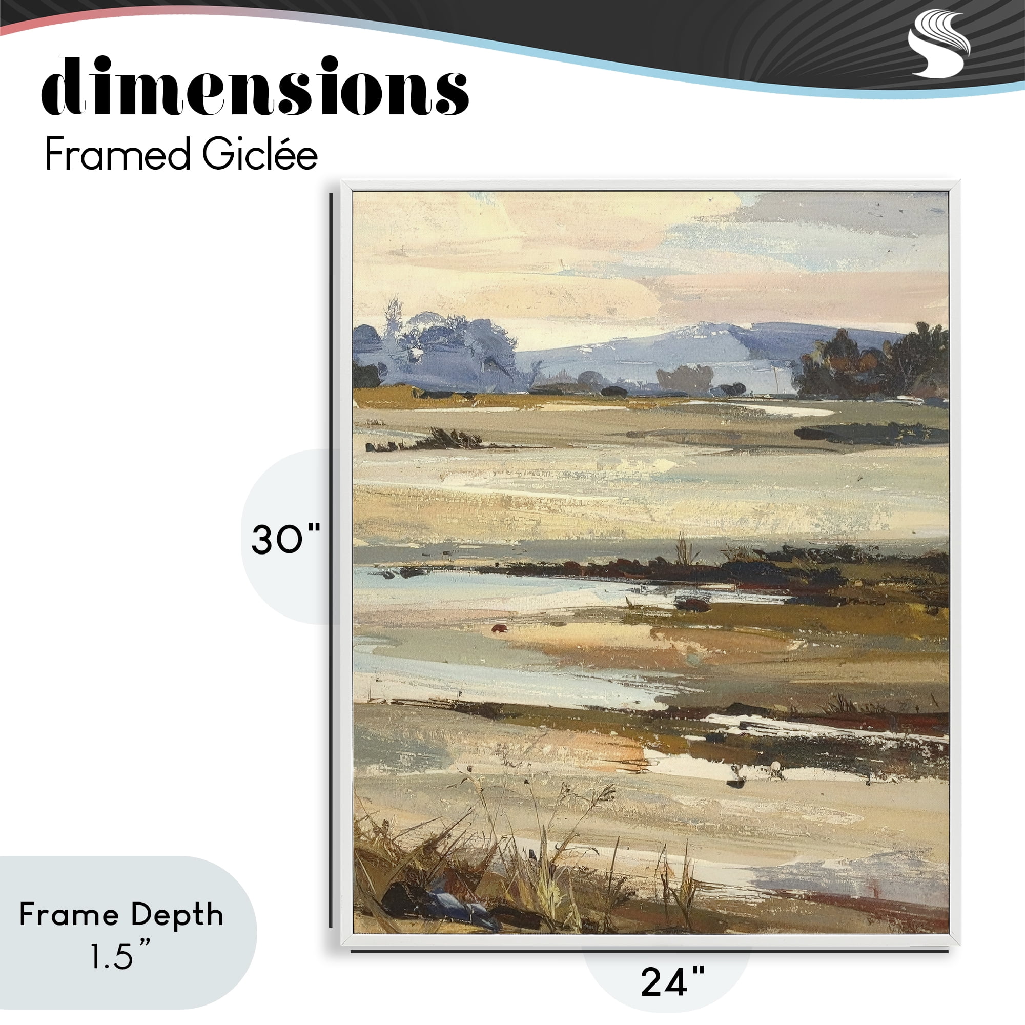Stupell Industries Distant Horizon Portrayal White Framed Giclee Art, design by Alonza Saunders