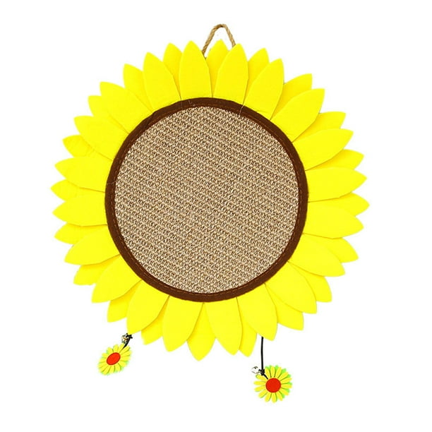 Rascador colgante de girasol para gatos Yuyangstore Rascador para gatos con colgantes de campana patas de molienda cama de juguete
