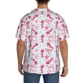 thumbnail image 5 of Balery Seahorse and Starfish Men's Casual Button Down Shirt Short Sleeve Textured Summer Cuban Beach Shirts-Small, 5 of 7