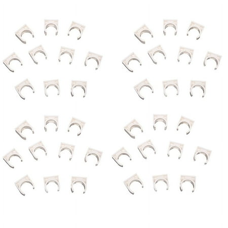 

40 Pcs 20mm Diameter White PVC Water Supply Pipe Clips Fittings