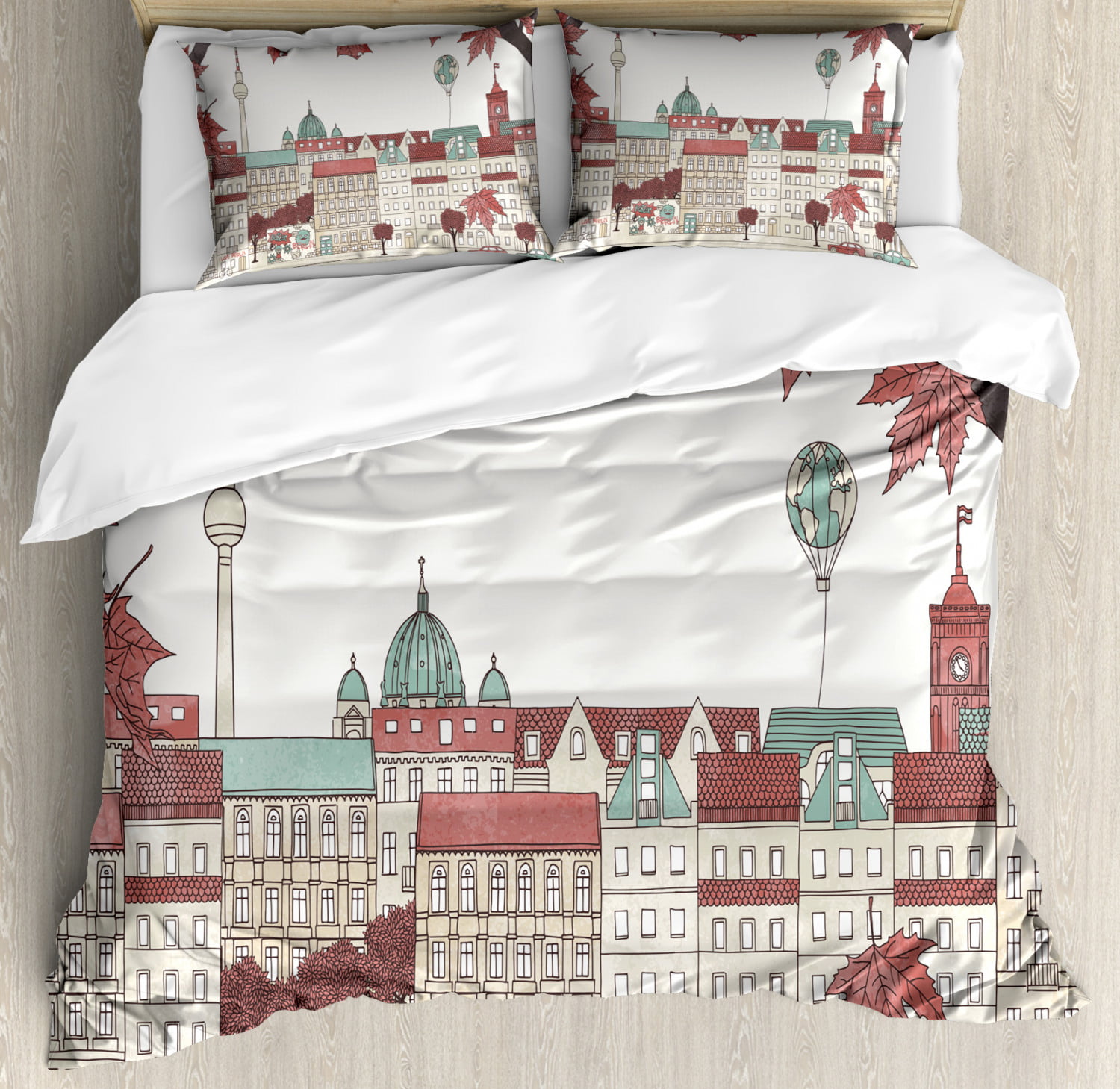 German King Size Duvet Cover Set Autumn In Berlin Colorful Hand